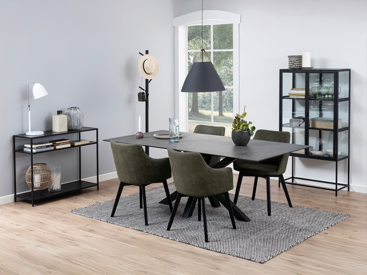 Seaford konsollbord Sort med 2 hyller
