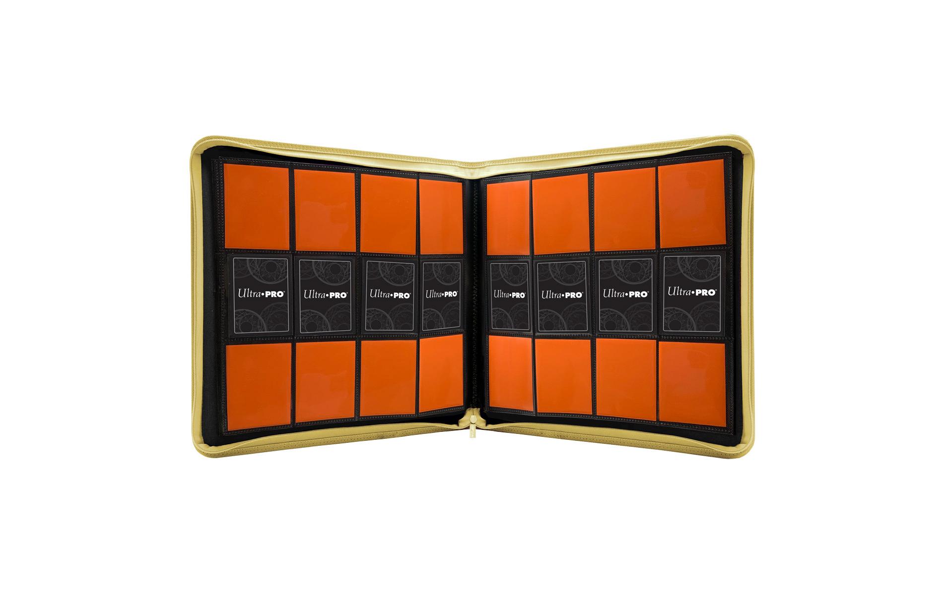 Karten-Album Pro-Binder Zippered Yellow 12-PocketKartenalbum mit gepolstertem Kunstledereinband
