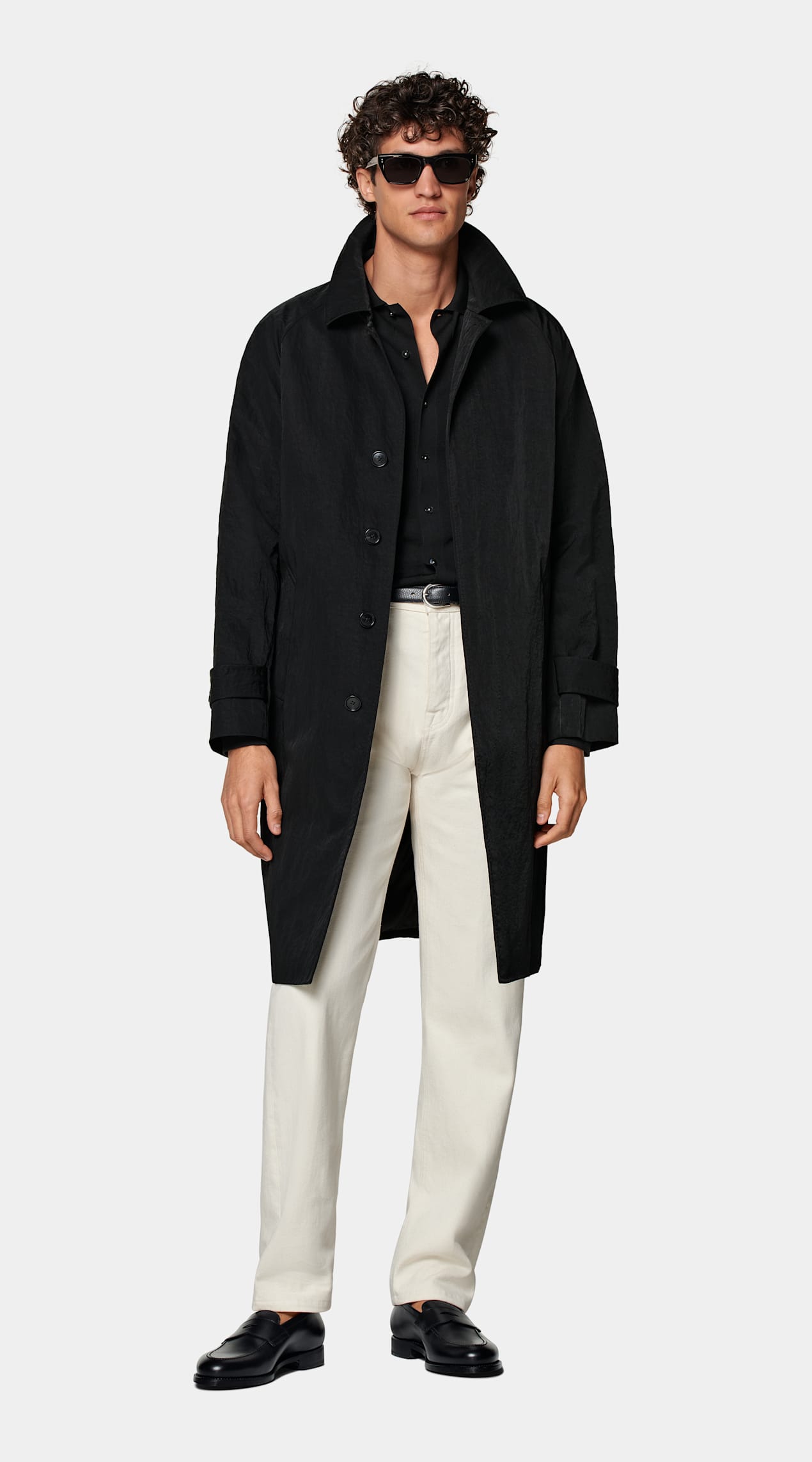 Trench ceinturé noir