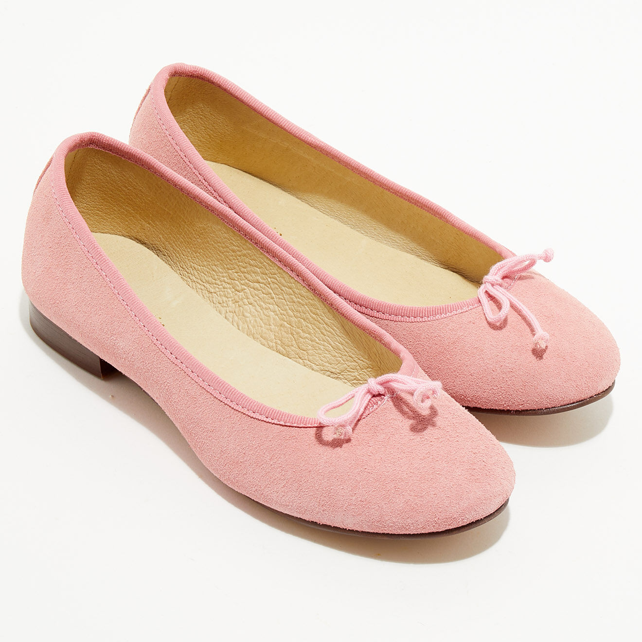 Quartier Latin Ballerines en Velours de Cuir Jeanne roses