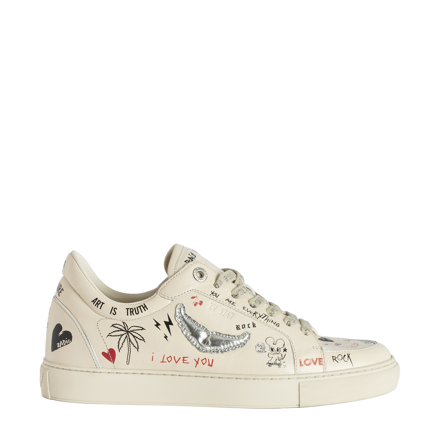 FLY - Baskets basses en cuir effet vintage | Gris