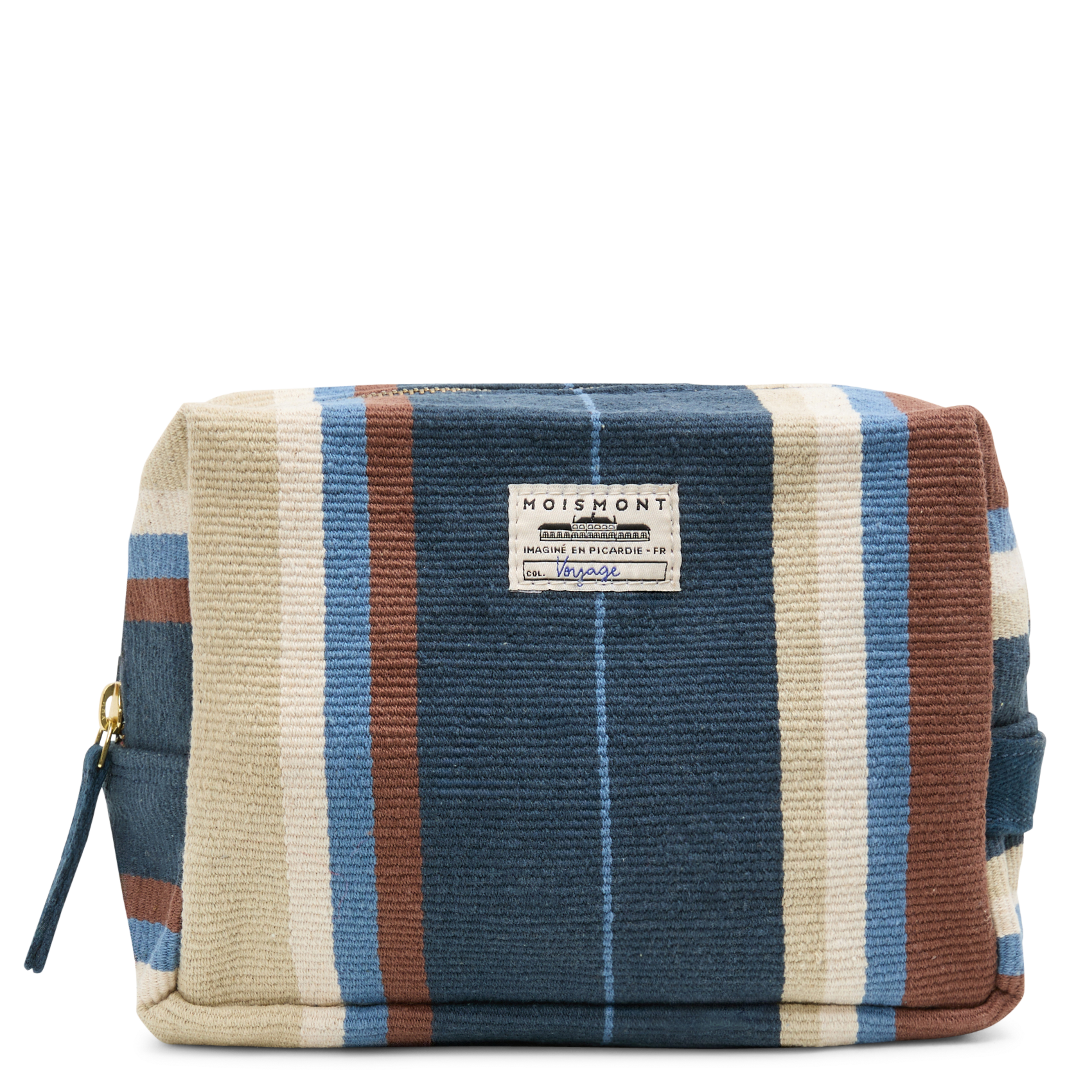 N°38 - Trousse rayée en coton| Bleu
