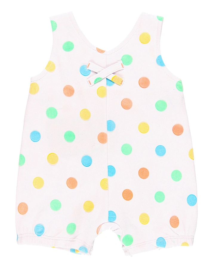 Latzhose POLKADOTS kurz in weiß
