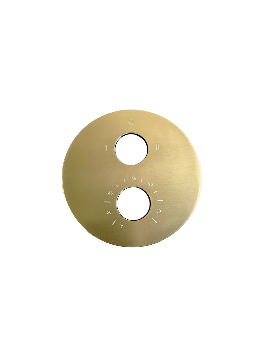 Saniclear Brass afbouwdeel rond voor inbouwthermostaat