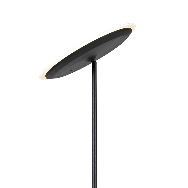 Moderne vloerlamp zwart incl. LED dimbaar met leesarm - Strela