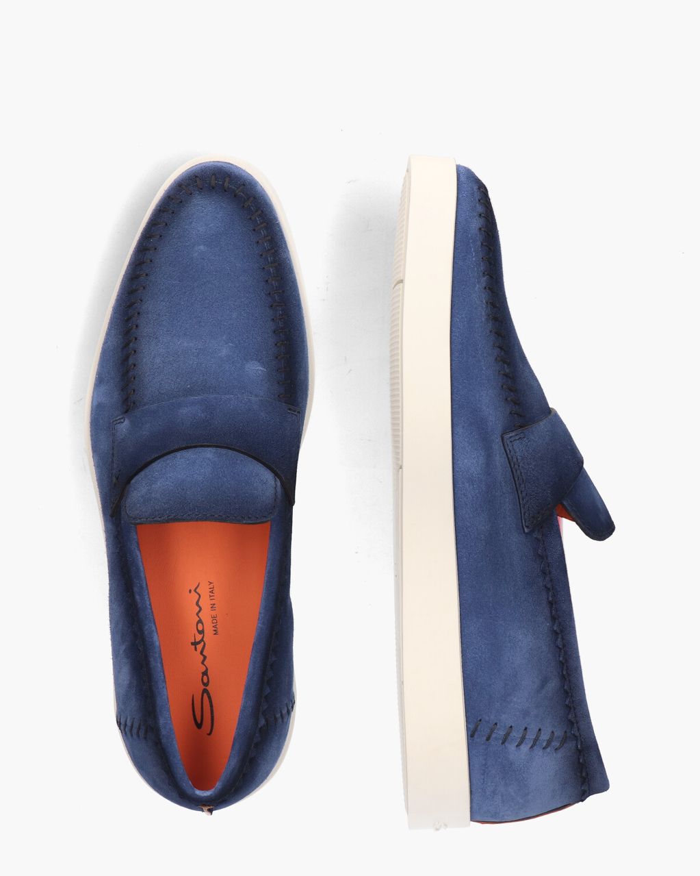 Santoni 18087 Kobaltblauw Herenloafers
