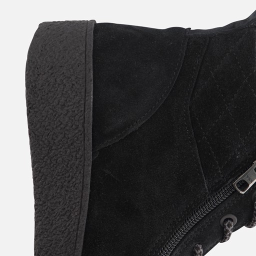 Feyn Marina Enkellaarsjes zwart Suede