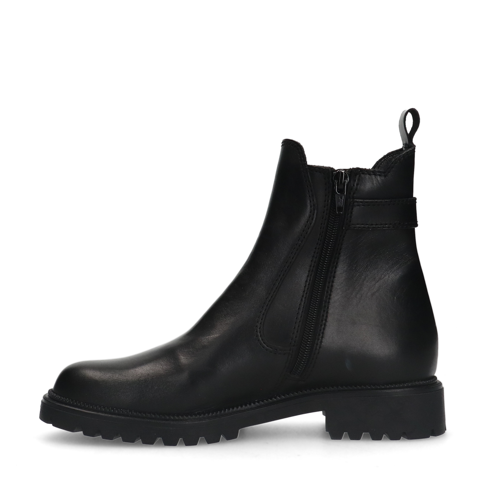 Zwarte leren chelsea boots met gesp