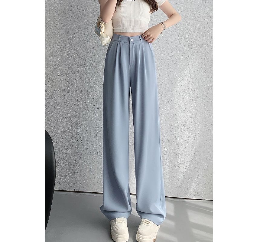 evanesce - High Rise Plain Wide Leg Suit Pants