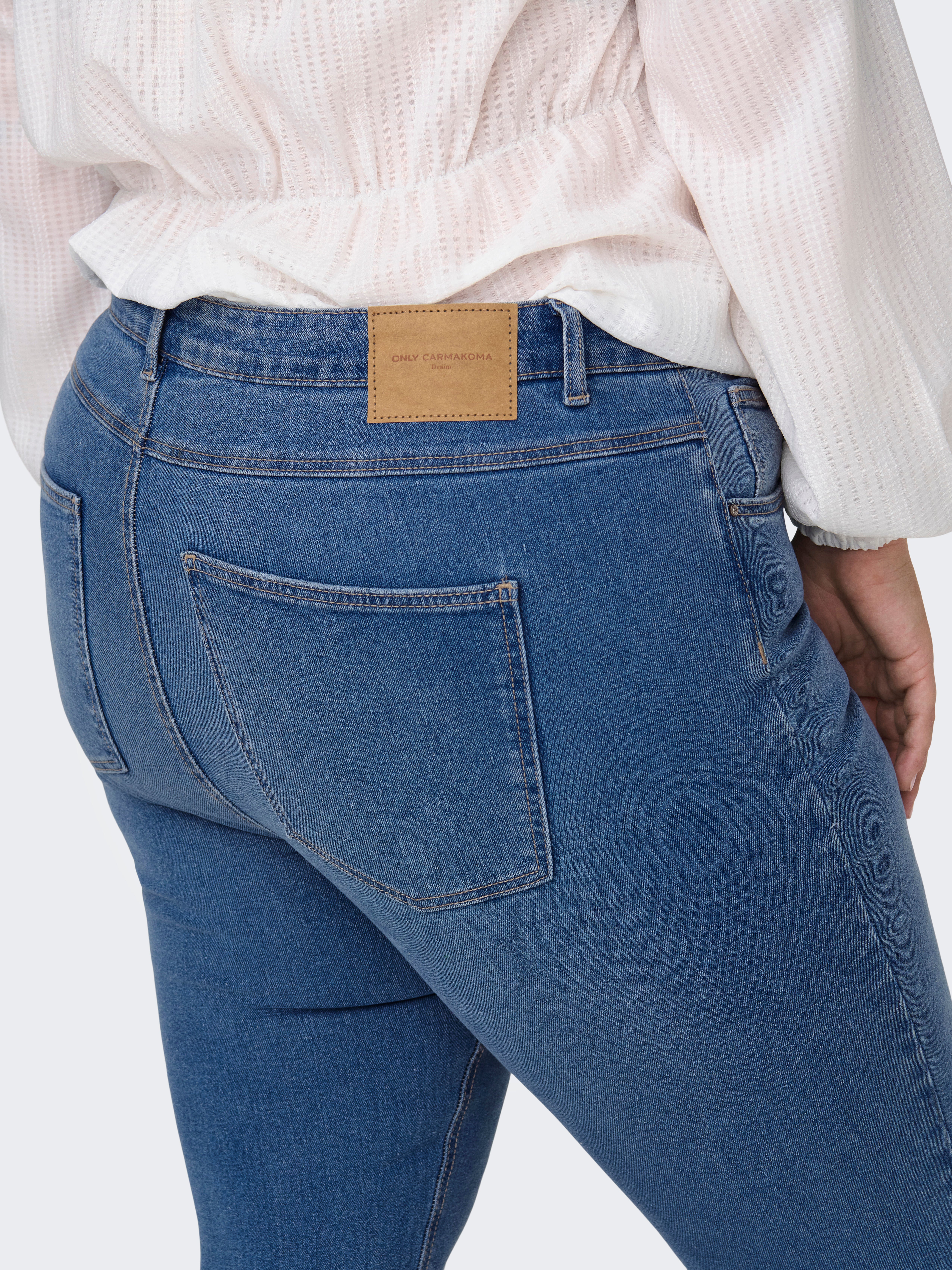 CARLUNA Hohe Taille Skinny Fit Jeans Light Blue Denim