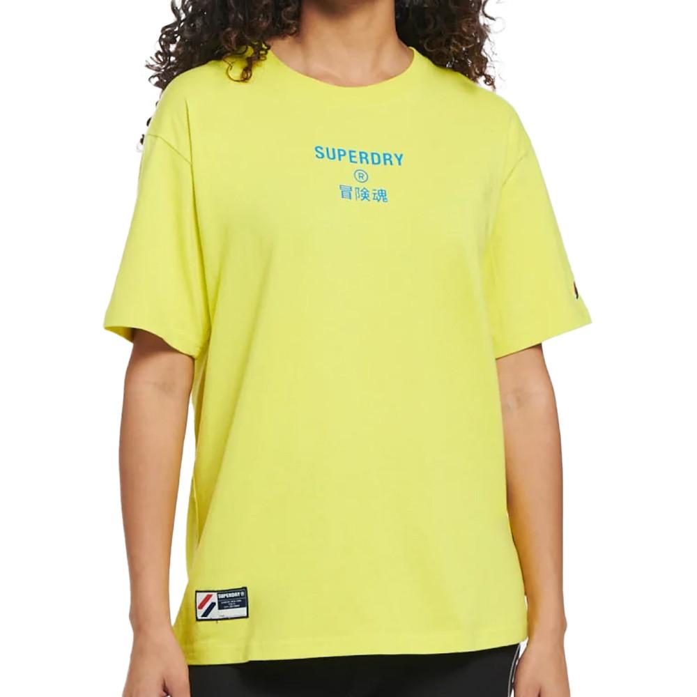 Superdry T-Shirt Jaune Femme Superdry Corporate