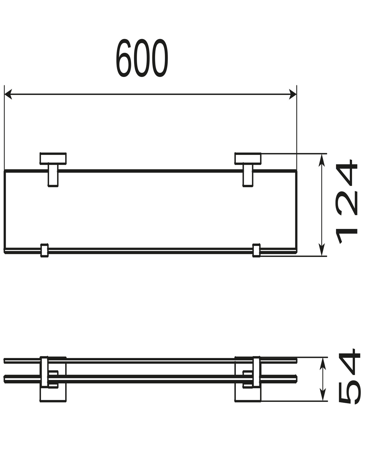 Haceka Mezzo planchet 60cm RVS-look