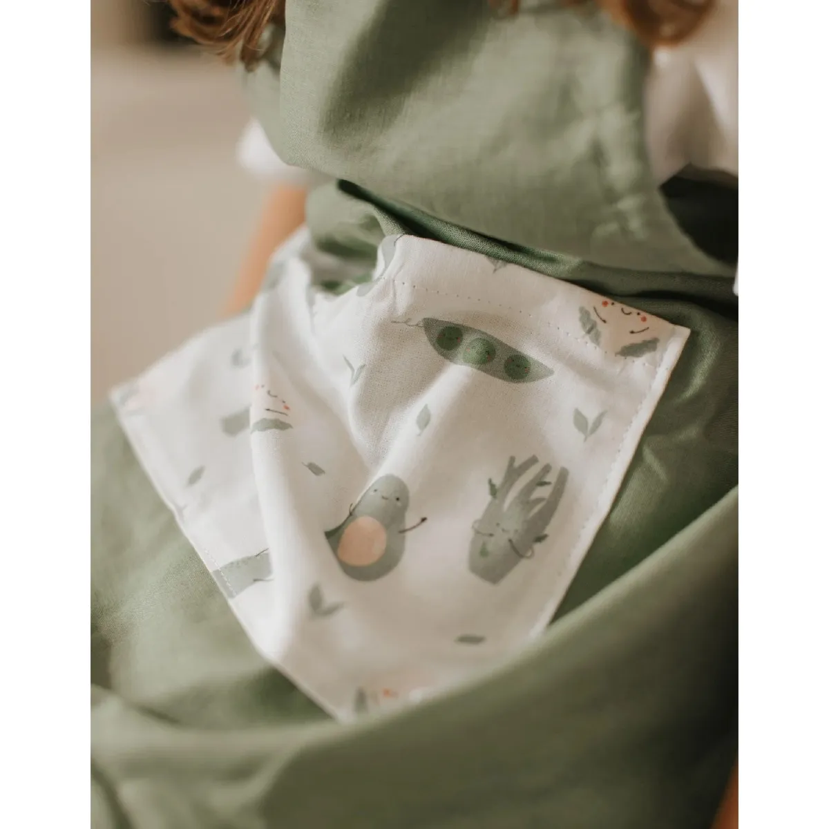 Veille sur Toi Ensemble Petit Chef Tablier et Chapeau - Sauge