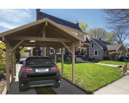 Enkele carport Palmako Robert 11,7 m² 360x510 cm dompelgegrond bruin