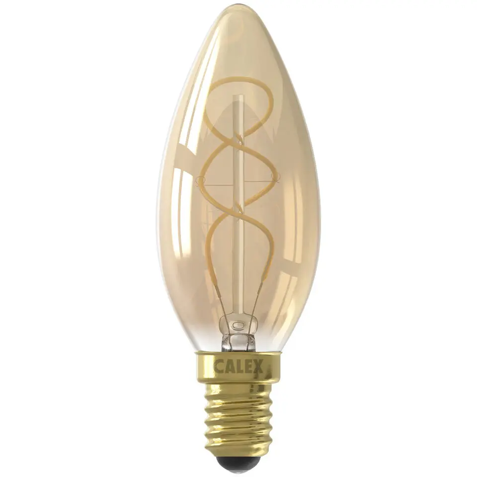 Calex LED kaarslamp - goudkleur - E14 - 2,5W - 136LM - dimbaar