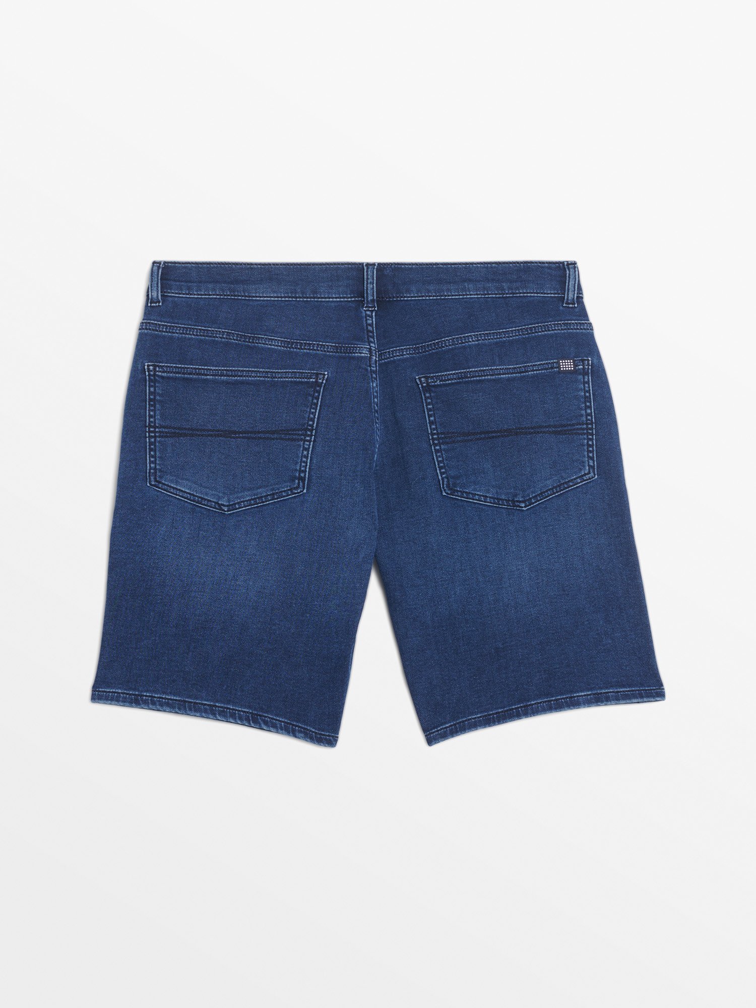 Short Homme En Maille Effet Denim Marine