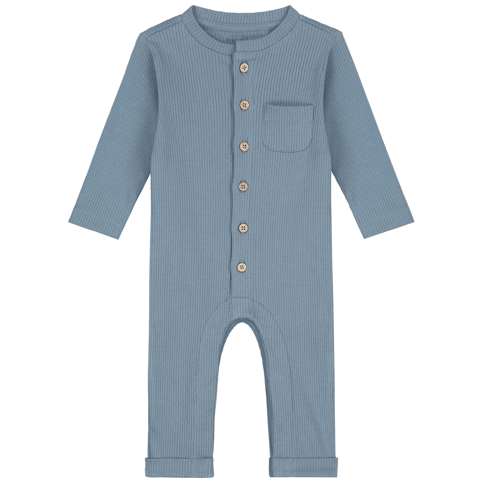 Prénatal newborn boxpakje rib lange mouwen effen blauw
