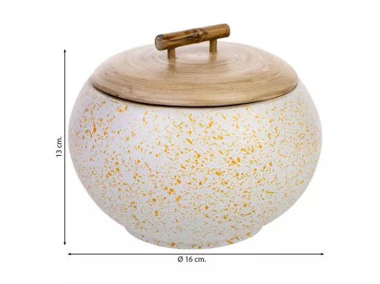 Boite déco en bambou beige D16x13h cm