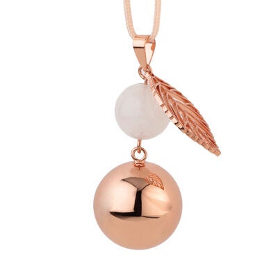 Bola Gravidsmykke Perle Løv, Roségull
