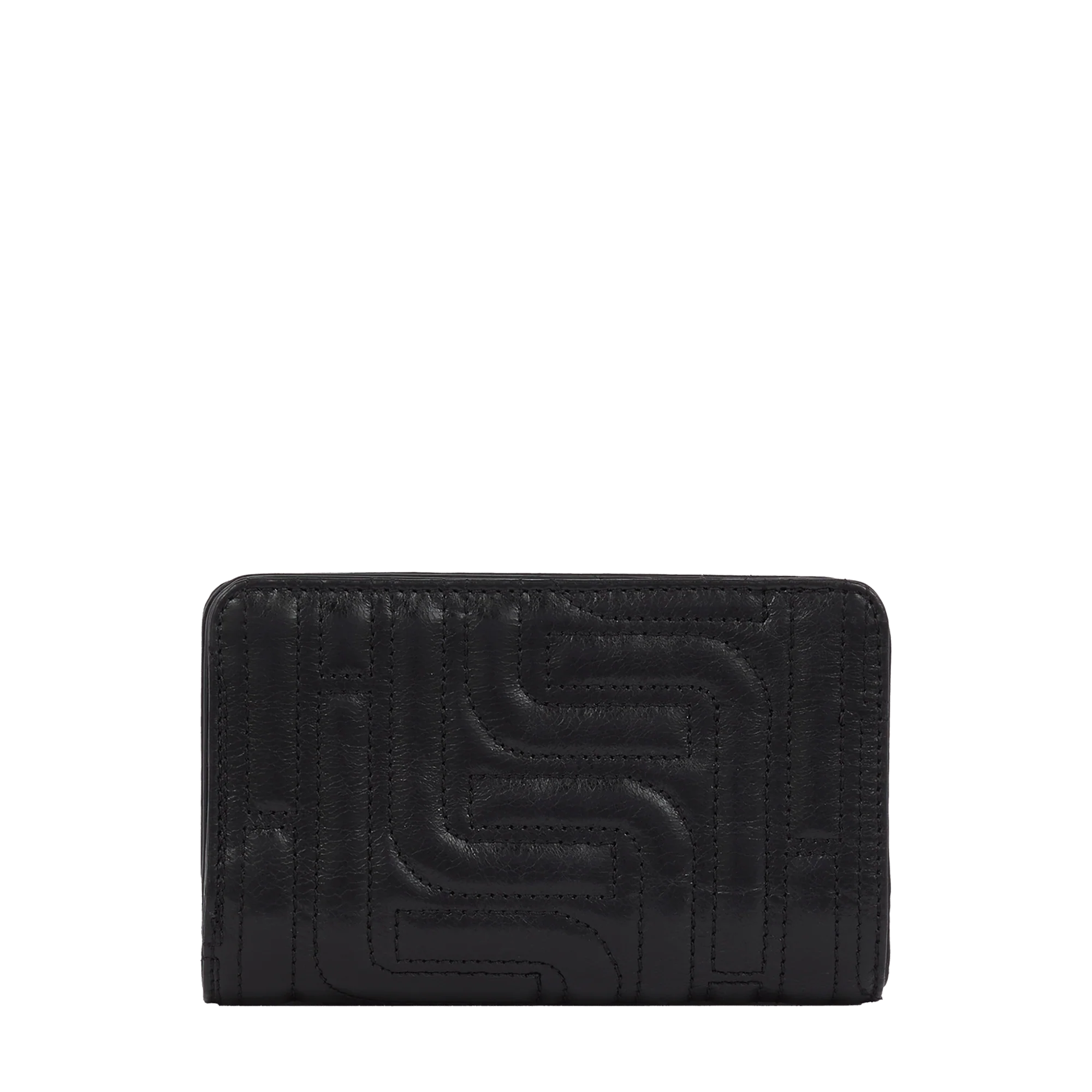 Portefeuille rectangulaire compact zippé Midi-Minuit de Lancel-Noir