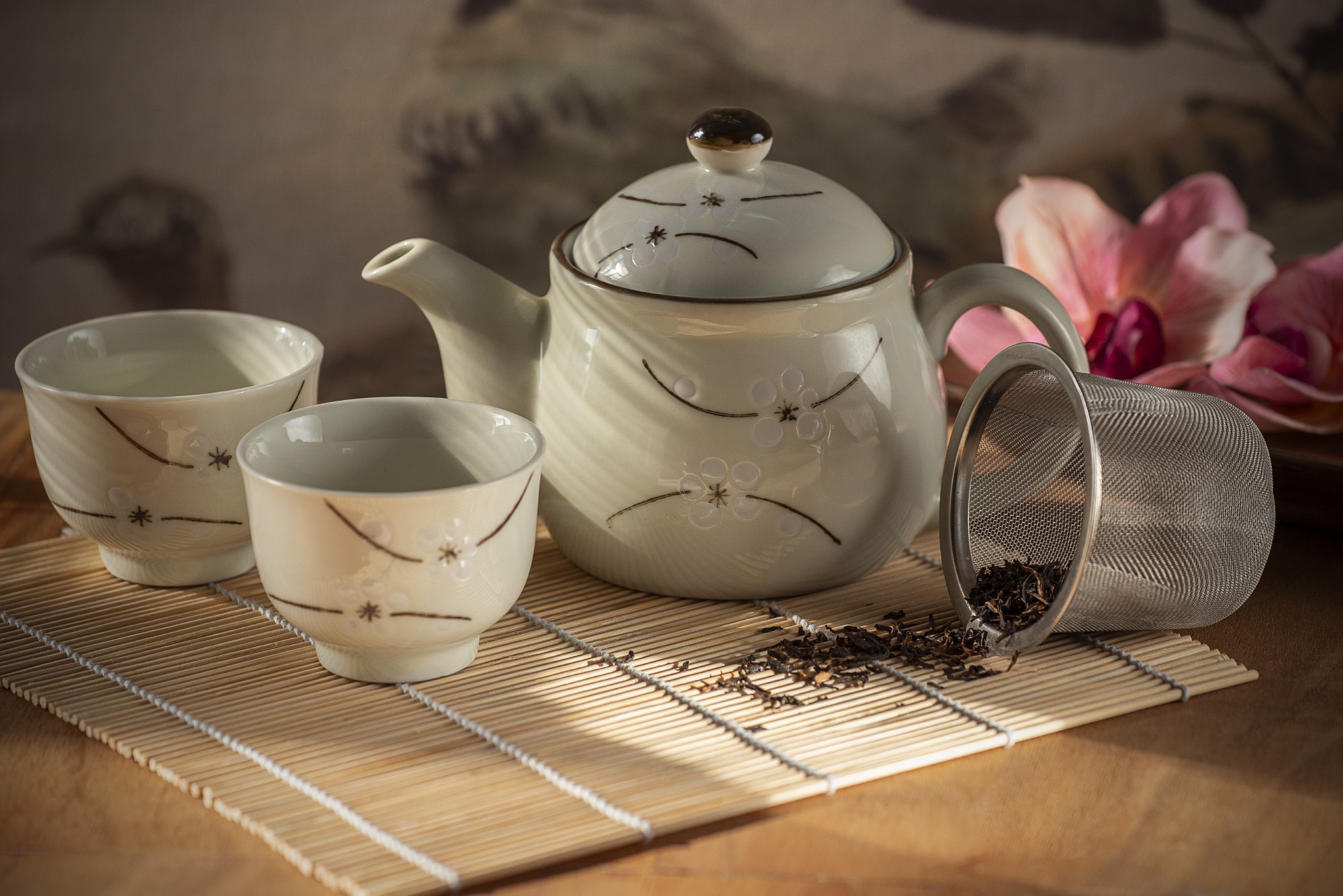 Teeservice 'Star', 2 Tassen & Teekanne, creme-braun zu 14,80