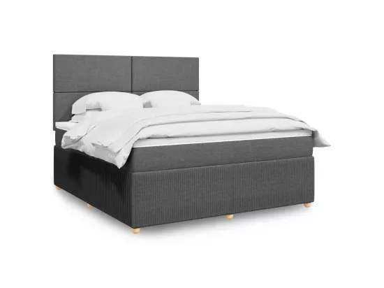 Sommier à lattes de lit avec matelas Gris foncé 180x200cm Tissu