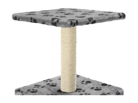 Arbre à chat avec griffoirs en sisal 55 cm Gris Motif de pattes