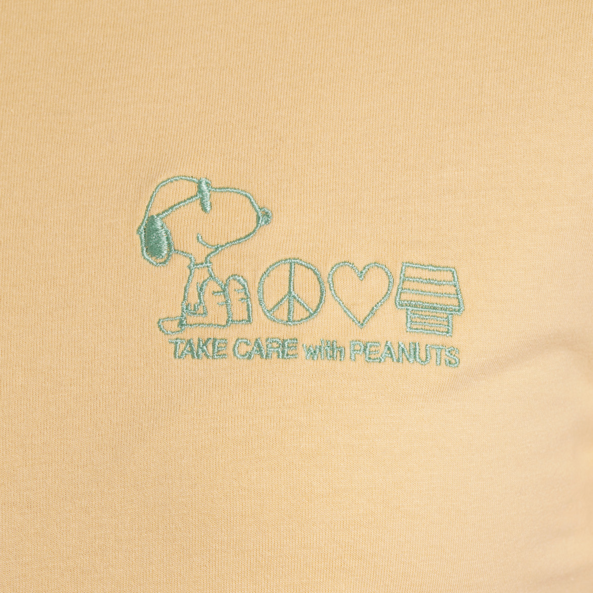 Jonas Nielsen Peanuts T-Shirt mit Stickerei hellgelb