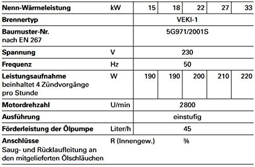 Viessmann Vitoflame 200 Öl-Gebläsebrenner mit 27/29 kW - 1-stufig für Vitola-Heizkessel