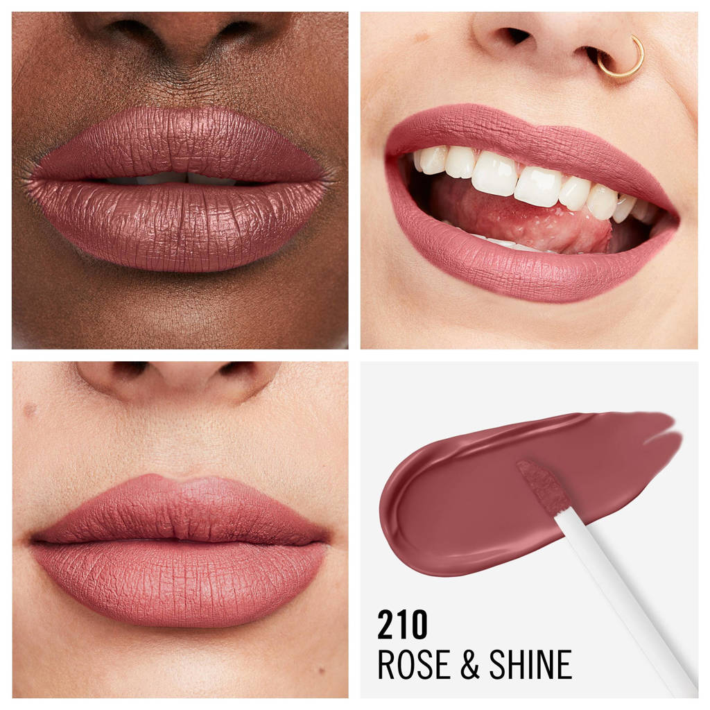Slecht blijft nog geen uur zitten.Lasting Mega Matte Liquid Lip lipgloss - 210 Rose & Shine