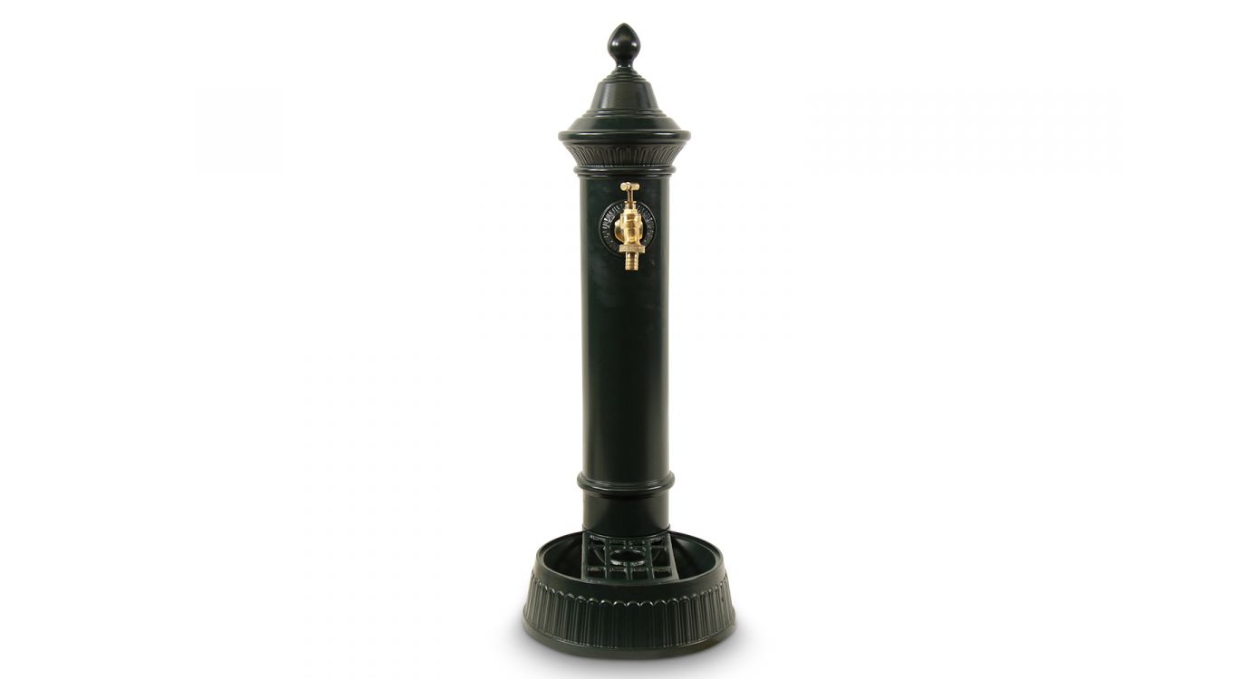 Fontaine de jardin aluminium vert 26x32x72cm