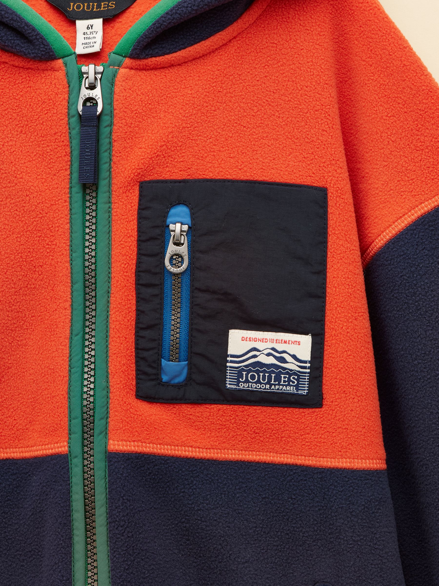 Joules Rockwell Polar Fleece met doorlopende rits voor kinderen