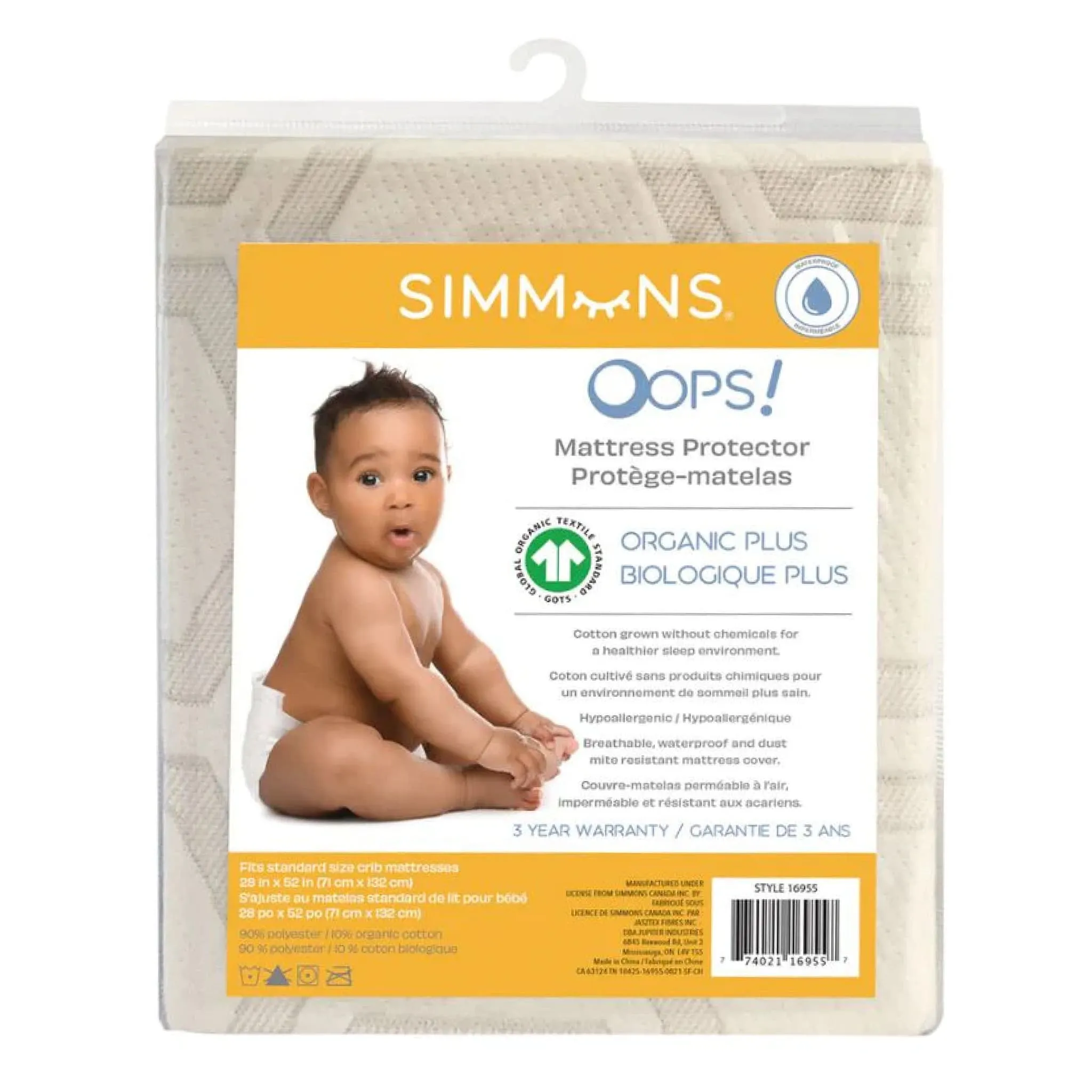 Simmons Protège-Matelas Bio pour Couchette