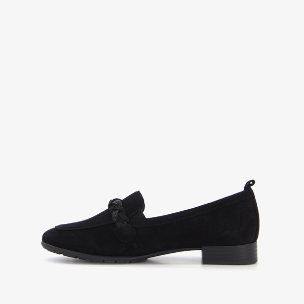 Tamaris Comfort suede dames instappers zwart
