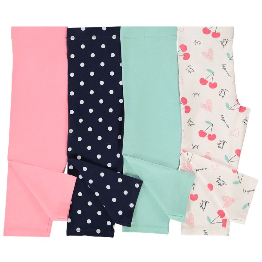 Lot de 4 corsaires en jersey pour bébé fille - Rose