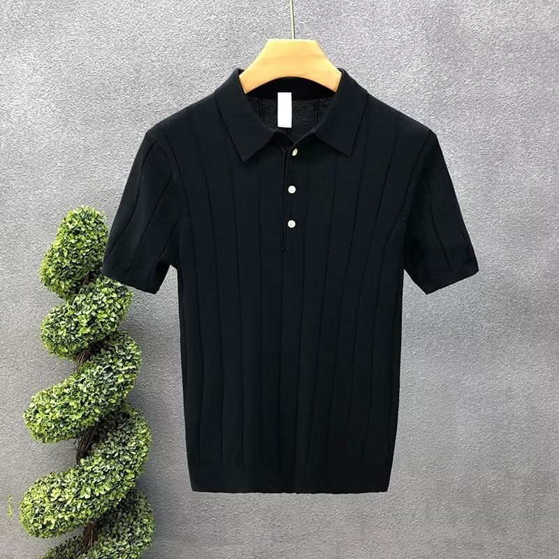 Craltuxe - Poloshirt met korte mouwen en effen ribbels