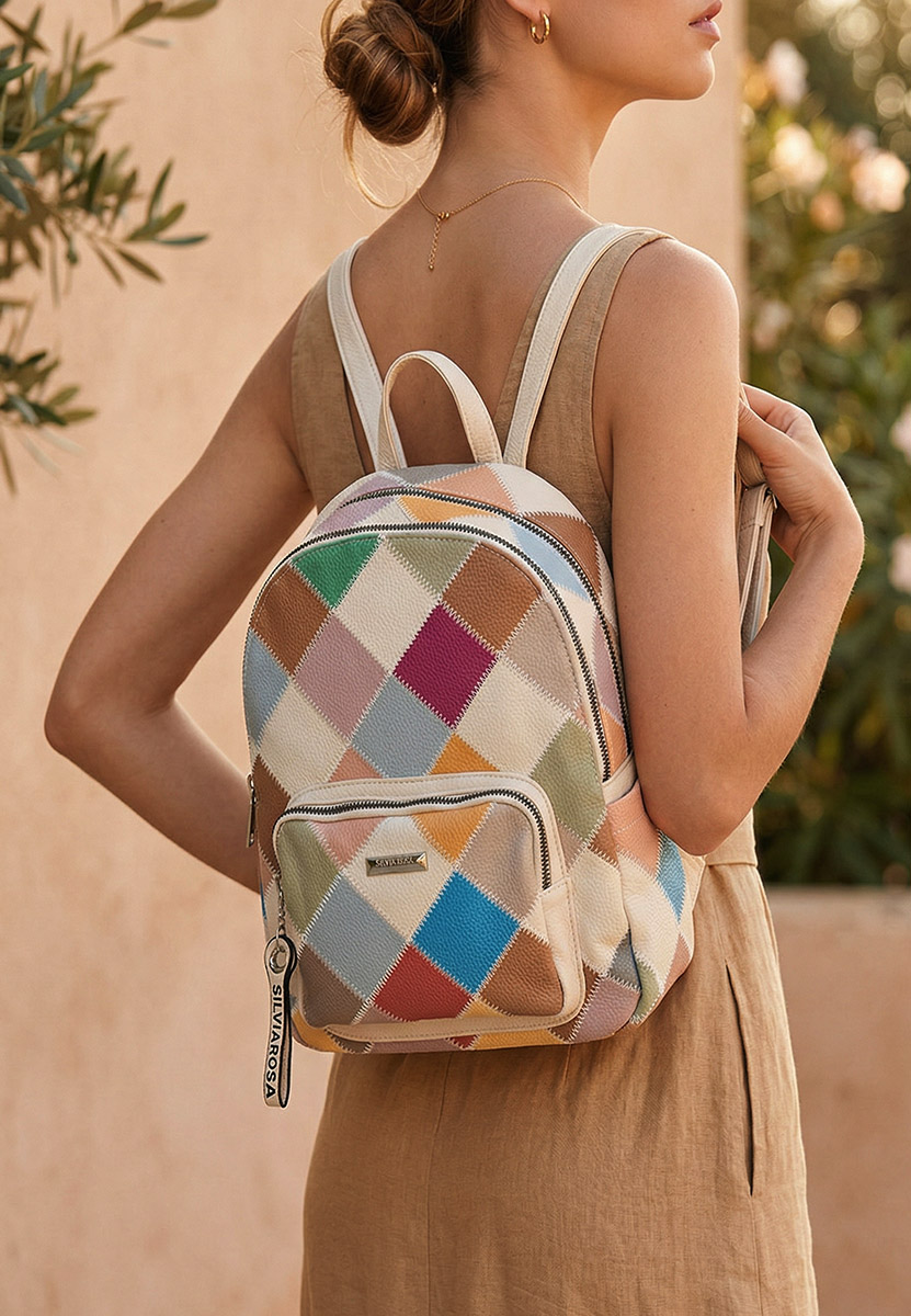 Sac à dos pour femme beige Silvia Rosa 6099