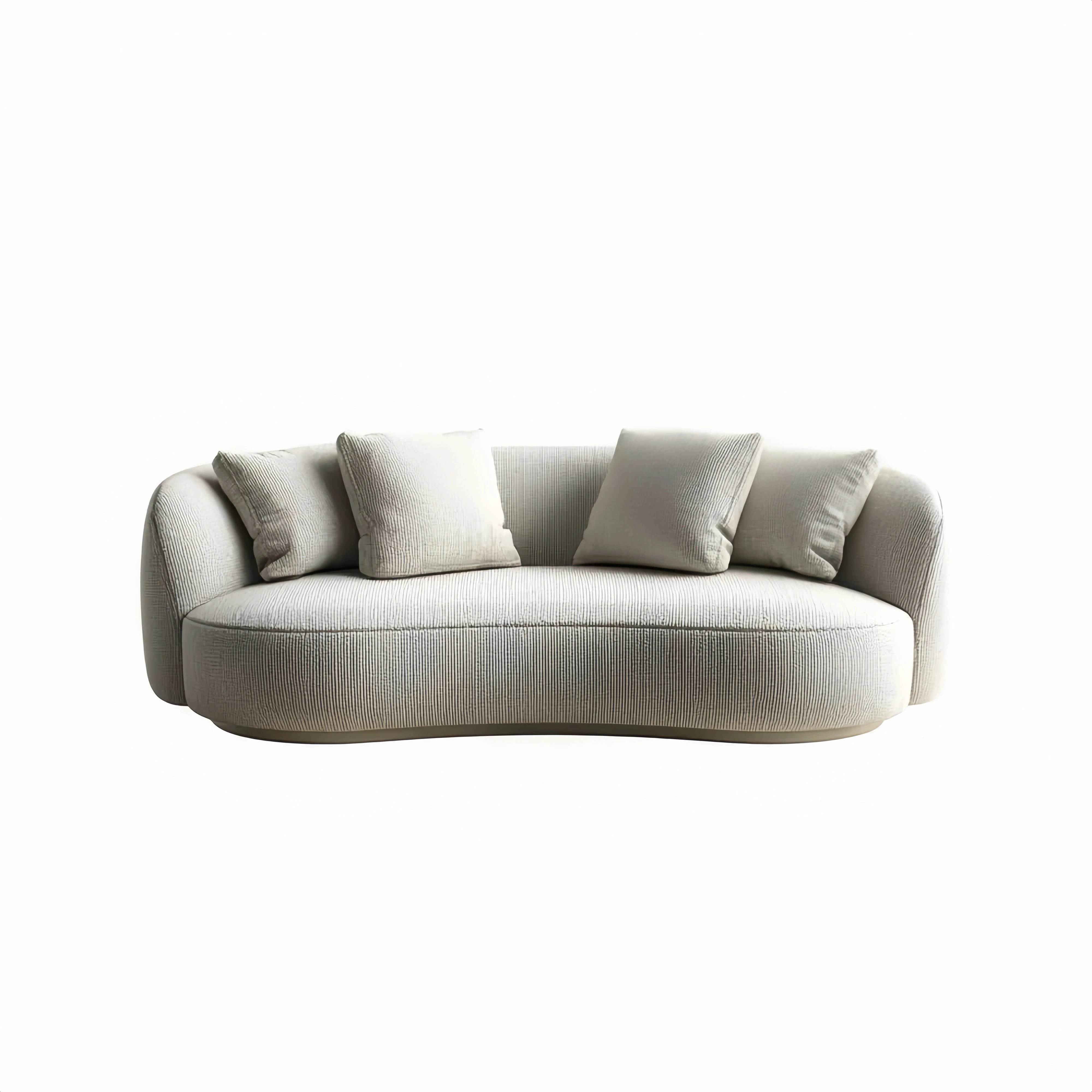 3-Sitzer-Sofa Stoffpolsterung 210x90x75 cm – Cremeweiß – Modernes Desi