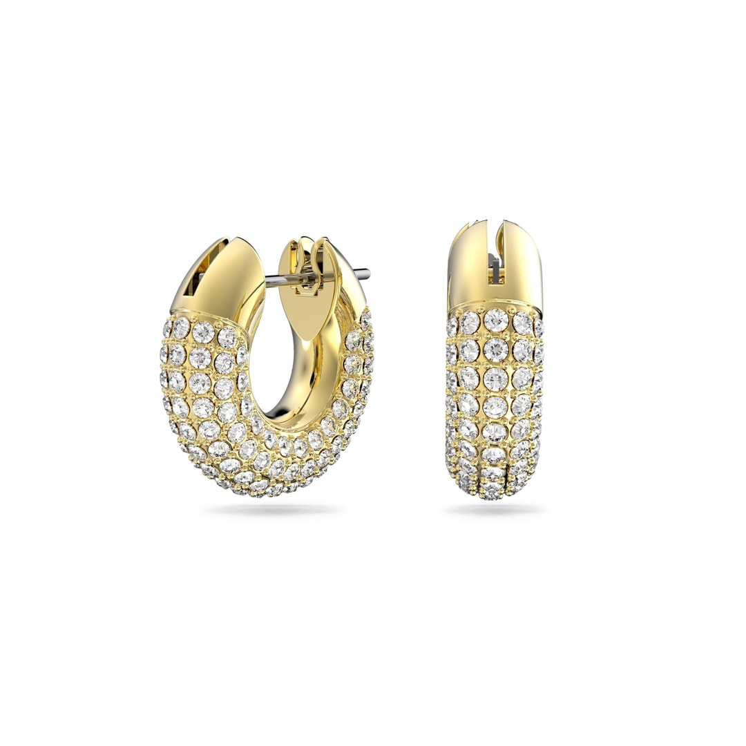 Swarovski Dextera Kreolen, weiss, vergoldet
