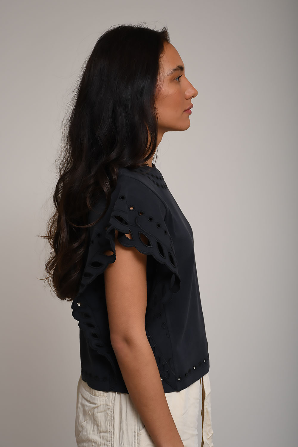 Odyle openwork cotton t-shirt