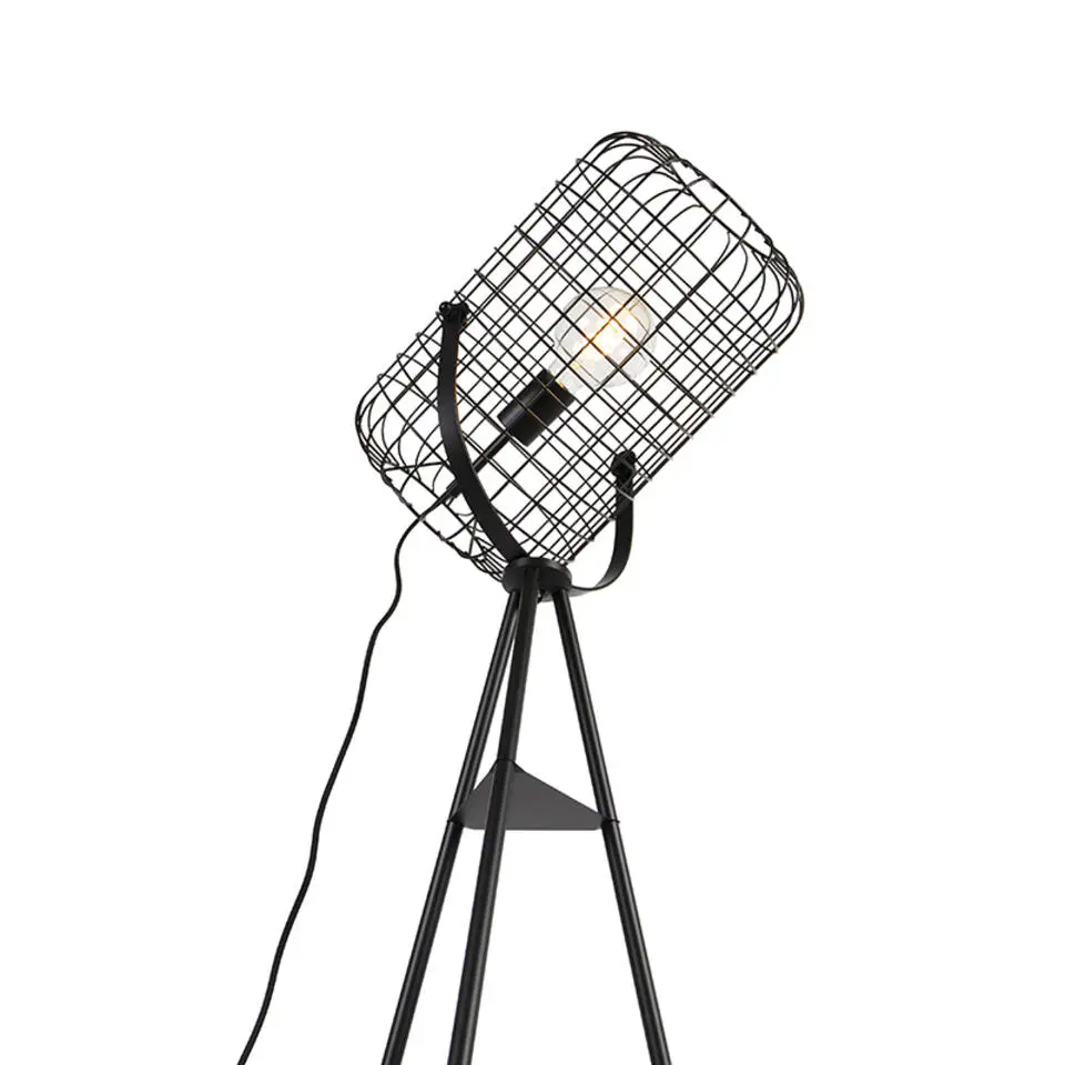 Qazqa vloerlampen bliss_vefa zwart e27