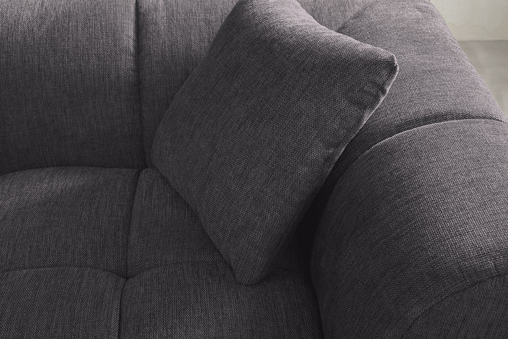 Modernes Ecksofa CITY 240cm grau Strukturstoff 3-Sitzer Couch inkl. Kissen