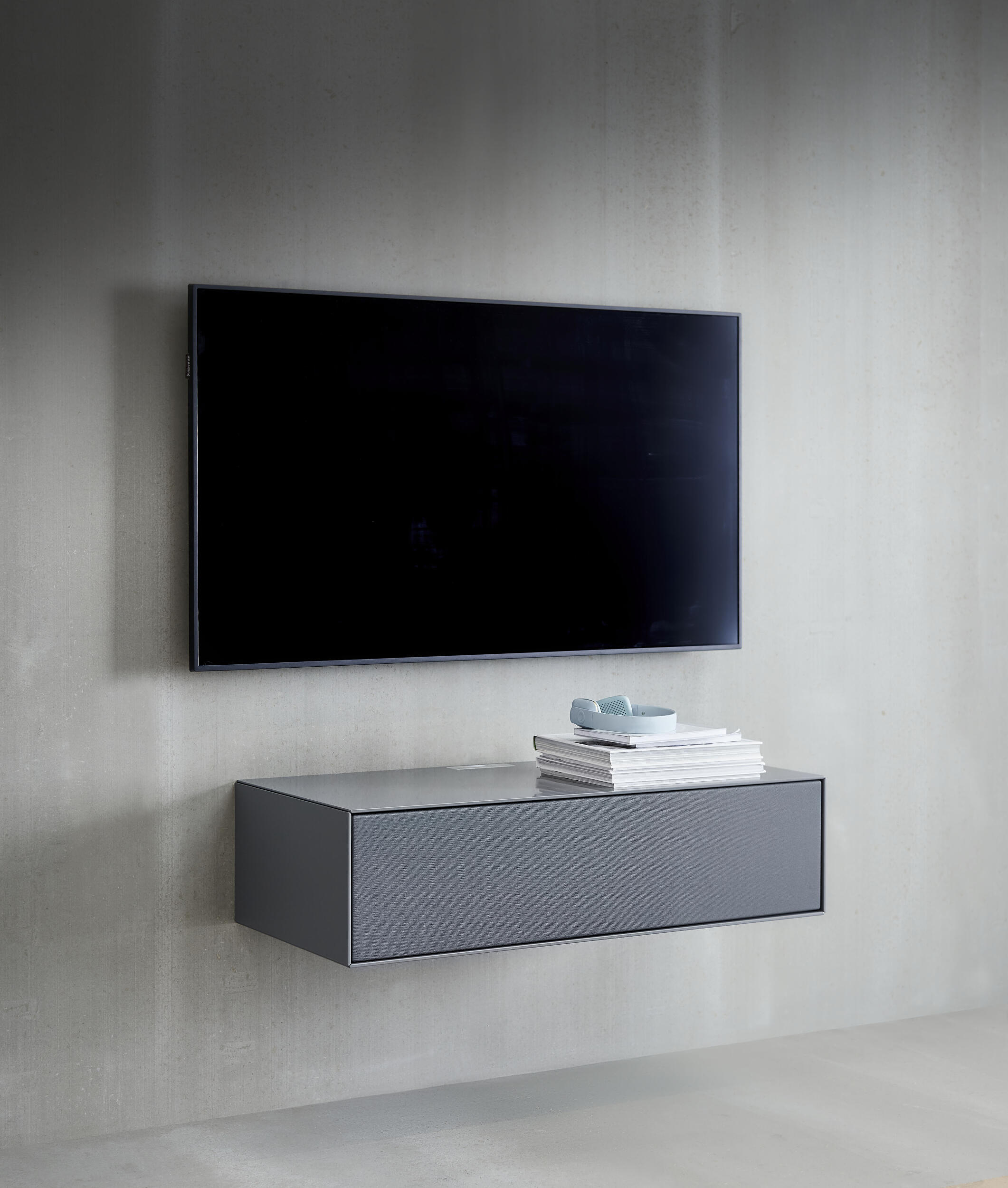 Mensola Reolsystem med 1 TV-modul   1 klap grå