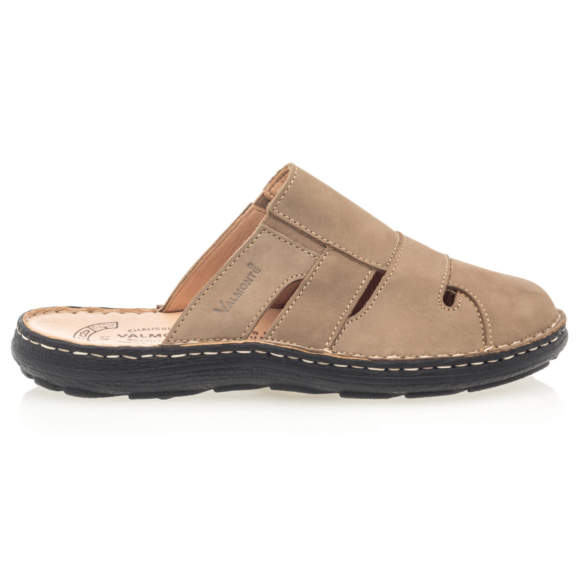 Mules Homme en cuir taupe