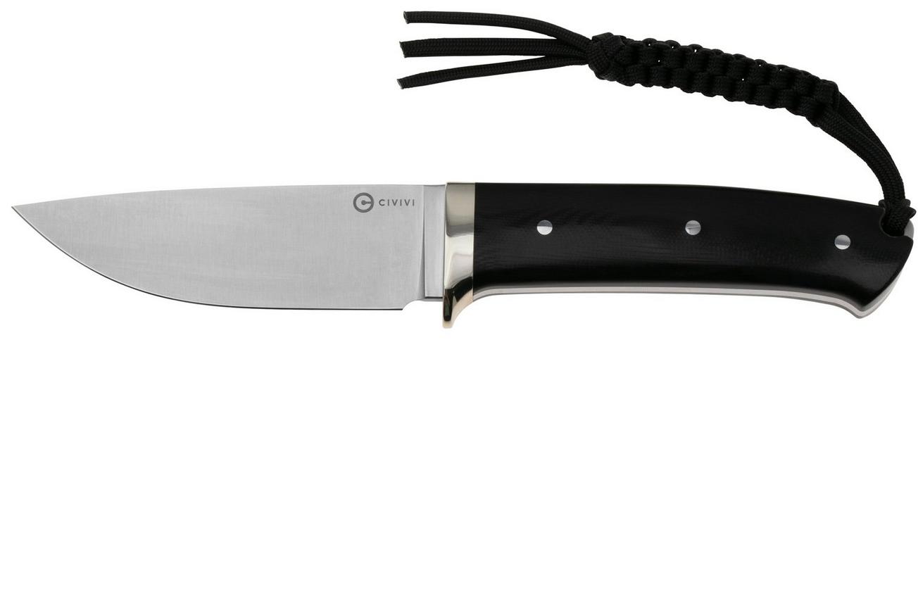 Civivi Cloud Peak C23044-1 Satin Nitro-V, Black G10, Nickel Silver Guard, vaststaand mes