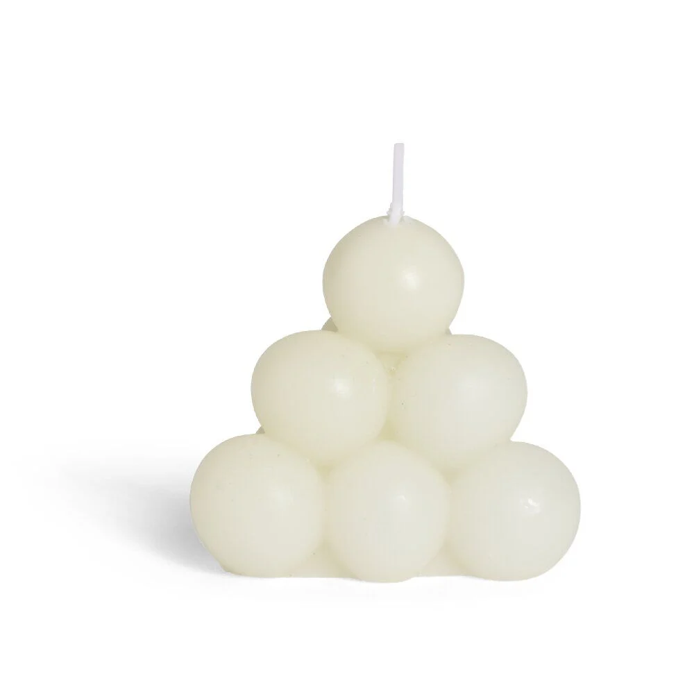 Bougie ronde à bulles Ø7,8xH6,8cm