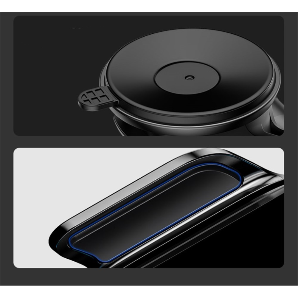 (15W) 2in1 Wireless Charger Verstellbare Auto KFZ 360° Grad Smartphone Halterung für Armaturenbrett / Air Frame Lüftungsgitter - Schwarz