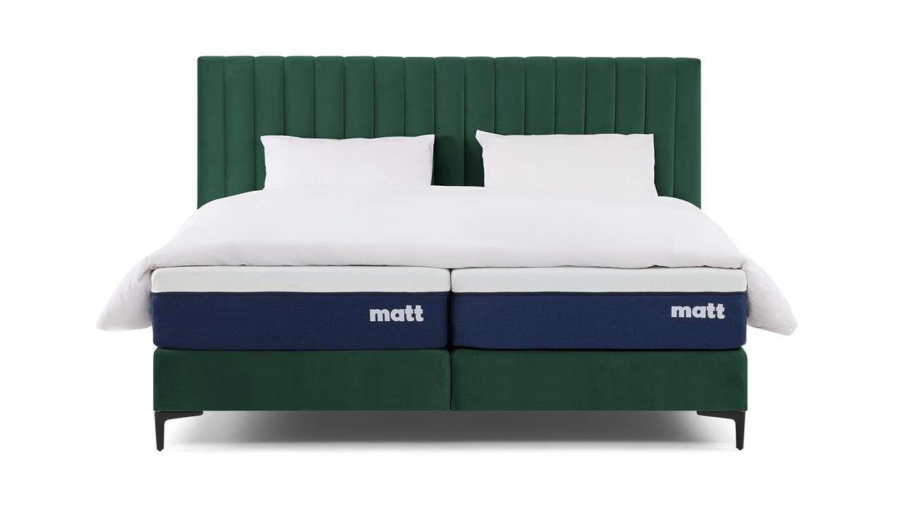 Matt Sleeps Boxspring Velvet stroken met matras Matt groen