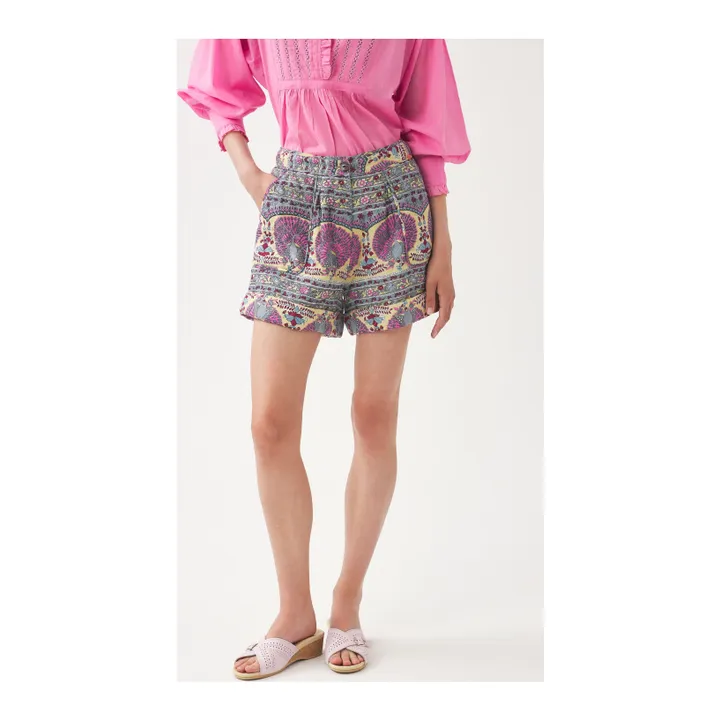 Antik Batik Short Matelassé Tala Voile de Coton | Jaune