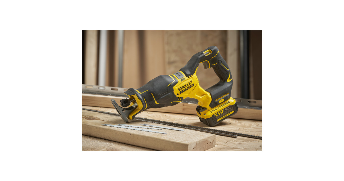 StanleyBrushless V20 18V FATMAX reciprozaag  (Zwart/geel, Accu, oplader en koffer inbegrepen)